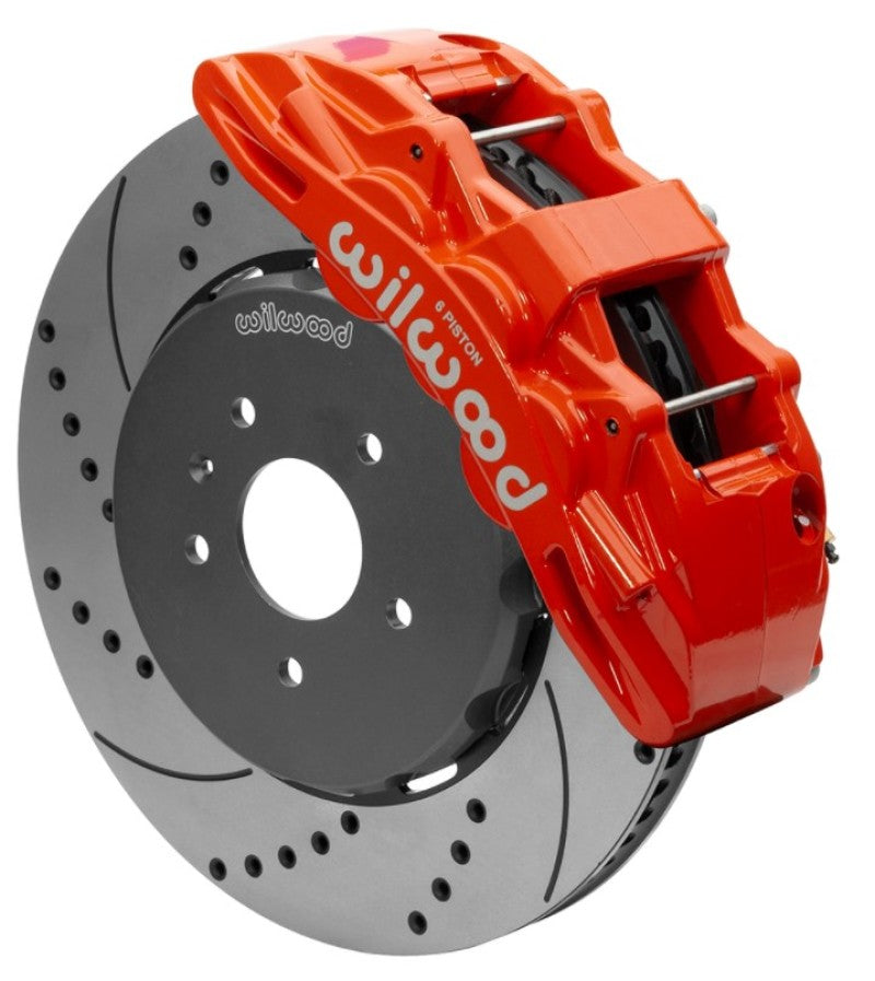 Wilwood SX6R Front Brake Kit 15in SRP Slotted/Drilled Red w/ Lines 14+ Chevy Corvette C7 - 140-15743-DR