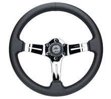 Load image into Gallery viewer, NRG Light Weight Gaming Steering Wheel - Splitz Chrome Silver Spokes Perforated Leather - ST-010CH-PR