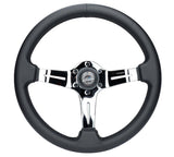 NRG Light Weight Gaming Steering Wheel - Splitz Chrome Silver Spokes Perforated Leather - ST-010CH-PR