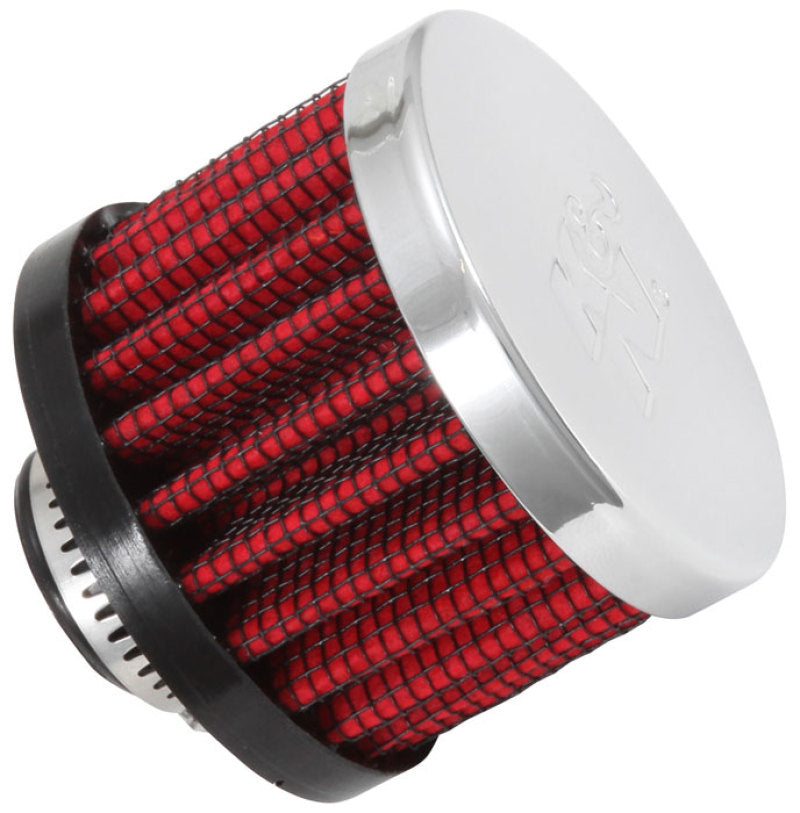 K&N Clamp On Rubber Base Crankcase Vent Filter 0.5in Flange ID 2in OD 1.5in Height - 62-1330