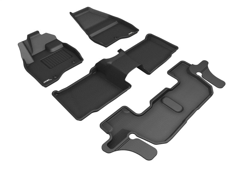 3D MAXpider 17-19 Ford Explorer W/ 2nd Row Center Console Kagu Black Full Set - L1FR11201509