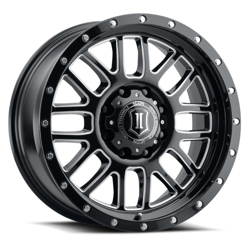 ICON Alpha 20x9 / 6x5.5 / 16mm / 5.625in BS Gloss Black Wheel w/ Milled Windows - 1220909056GBMW