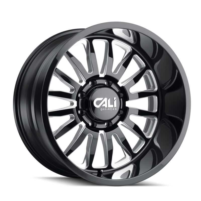 Cali Off-Road 9110 Summit 20x10 / 8x170 BP / -25mm Offset / 125.2mm Hub Gloss Black Milled Wheel - 9110-2170BM