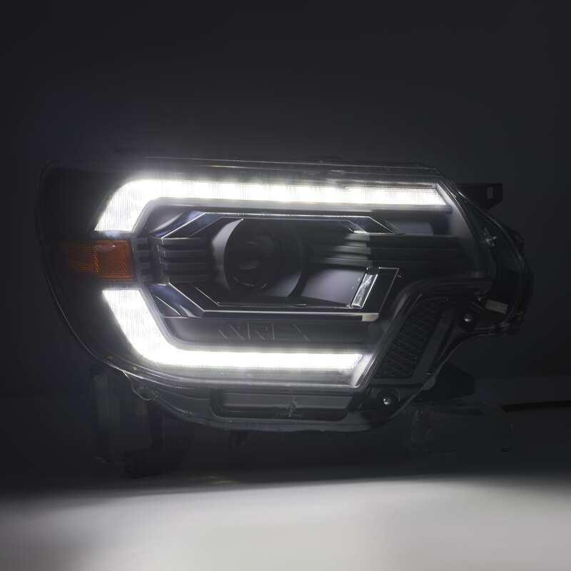 AlphaRex 12-15 Toyota Tacoma PRO-Series Projector Headlights Plank Style Black w/DRL - 880749