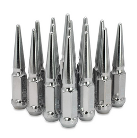 BLOX Racing Spike Forged Lug Nuts - Chrome 12 x 1.25mm - Set of 16 - BXAC-00150-16