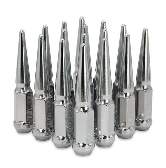 BLOX Racing Spike Forged Lug Nuts - Chrome 12 x 1.25mm - Set of 16 - BXAC-00150-16