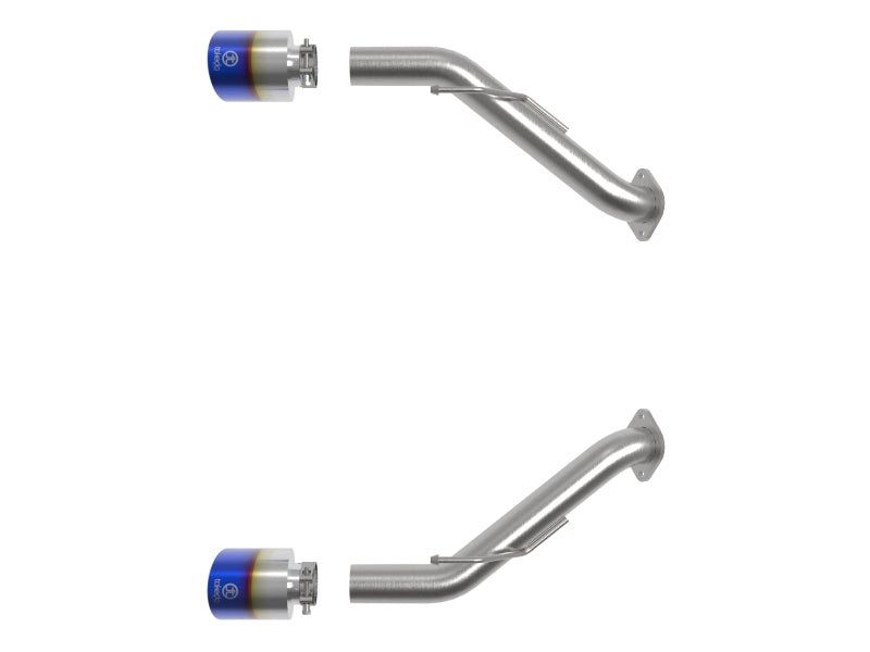 aFe 2023 Nissan Z V6-3.0L (tt) Takeda Stainless Steel Axle-Back Exhaust System w/ Blue Flame Tip - 49-36137-L