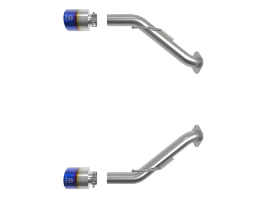 aFe 2023 Nissan Z V6-3.0L (tt) Takeda Stainless Steel Axle-Back Exhaust System w/ Blue Flame Tip - 49-36137-L