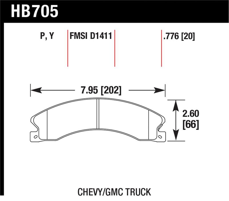 Hawk Chevy/GMC Express/Silverado/Savana/Sierra 15/25/35/4500 Super Duty Rear Street Brake Pads - HB705P.776