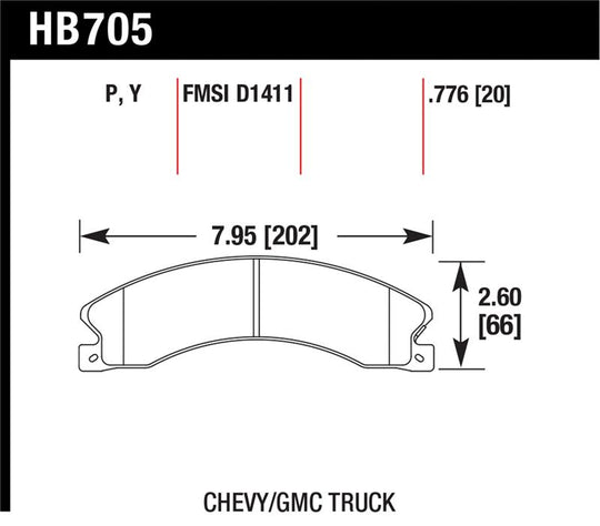 Hawk Chevy/GMC Express/Silverado/Savana/Sierra 15/25/35/4500 Super Duty Rear Street Brake Pads - HB705P.776