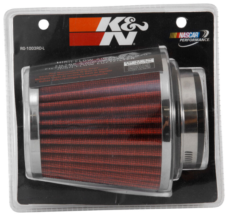 K&N Universal Chrome Filter 2 3/4in FLG / 4 1/2in Bottom / 4 1/2in Height - RG-1003RD-L