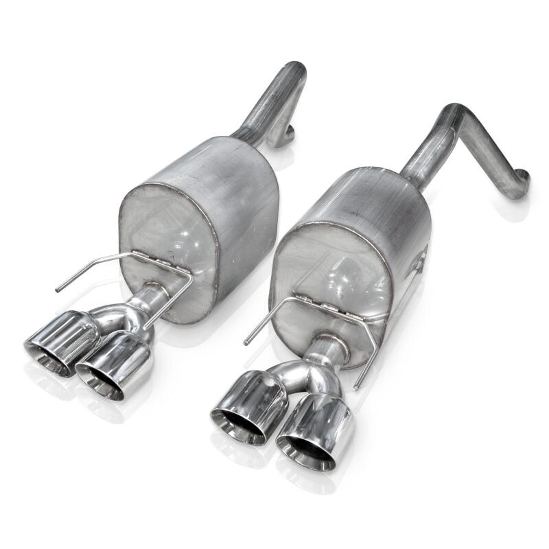 Stainless Works 2009-13 C6 Corvette Axle Back 2-1/2in Dual Chambered Turbo Mufflers Quad 4in Tips - C609CBQUAD