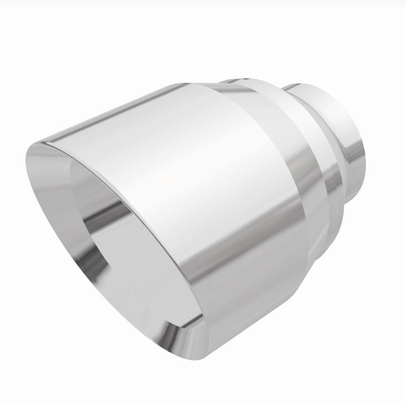 MagnaFlow Tip Stainless Double Wall Round Single Outlet Polished 4.5in DIA 2.5in Inlet 5.75in Length - 35224