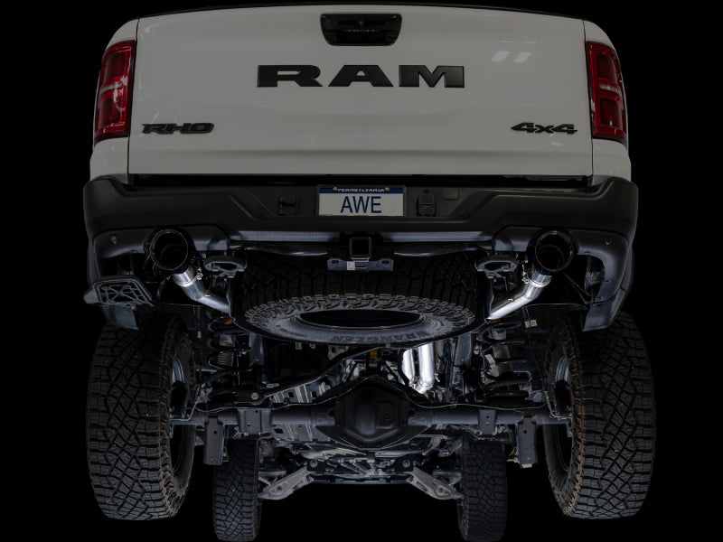 AWE Tuning 2025+ RAM 1500 RHO 3.0 I6 TT 0FG Dual Rear Exit Cat-Back Exhaust - Diamond Black Tips - 3015-33630