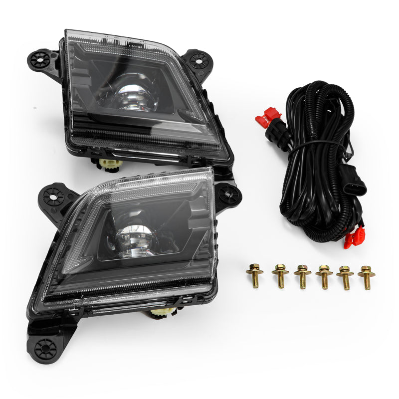 AlphaRex 19-23 Chevrolet Silverado 2500/3500HD DoubleTap Dual Color LED Projector Fog Lights - 210017