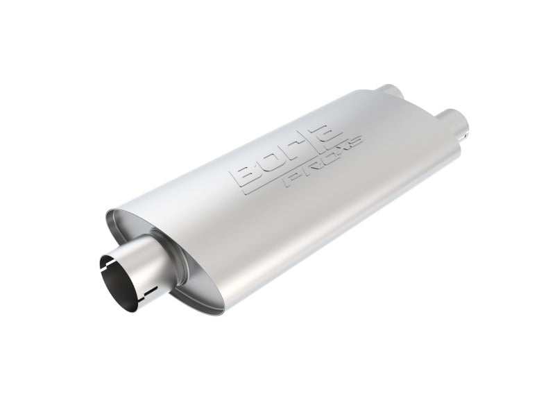 Borla Universal Center/Dual Oval 3in In/2.25in Out 19in x 4in x 9.5in Notched PRO-XS Muffler - 400486