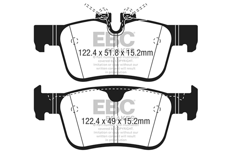 EBC 2017+ Volvo S90 2.0L Turbo Yellowstuff Rear Brake Pads - DP42306R