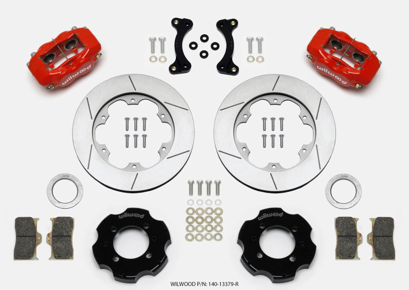 Wilwood Forged Dynalite Front Hat Kit 11.00in GT Rotor Red 95-05 Miata - 140-13379-R