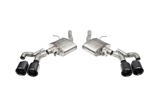 Corsa 22-25 Caddy CT5-V Blackwing 3in Axle-Back - Act. Exh. - Dual Rear Exit - Twin 4.5in Blk CF Tip - 21322CFBLK