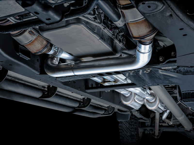 AWE Tuning 4th Gen GM 1500 6.2L 0FG Cat-Back Split Rear Exit (w/ Bumper Cutouts) - Quad Chrome Tips - 3015-42203