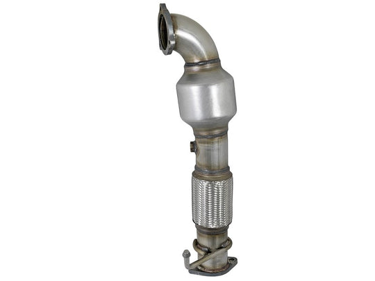 aFe Power Twisted Steel SS304 Downpipe 2.5in w/Cat 17-18 Hyundai Elantra L4-1.6L (t) - 48-37001-1HC