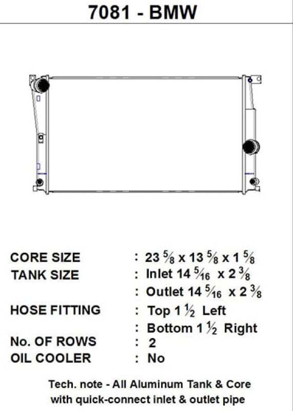 CSF BMW 2 Series (F22/F23) / BMW 3 Series (F30/F31/F34) / BMW 4 Series (F32/F33/F36) A/T Radiator - 7081