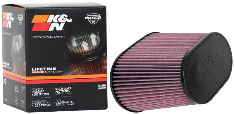 K&N Universal Rubber Filter 4in FLG 9IN x 5-3/4IN B / 7 x 4-1/2IN T / 7-1/2IN H - RE-1040