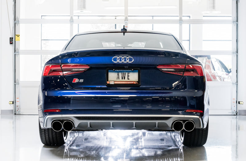 AWE Tuning Audi B9 S5 3.0T Touring Edition Exhaust - Chrome Silver Tips (102mm) - 3015-42088