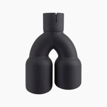 Load image into Gallery viewer, Mishimoto Dual Offset Tips 2.5in Inlet 3in Outlet Slash Cut - Black - MMEXH-TIP-FSTBK