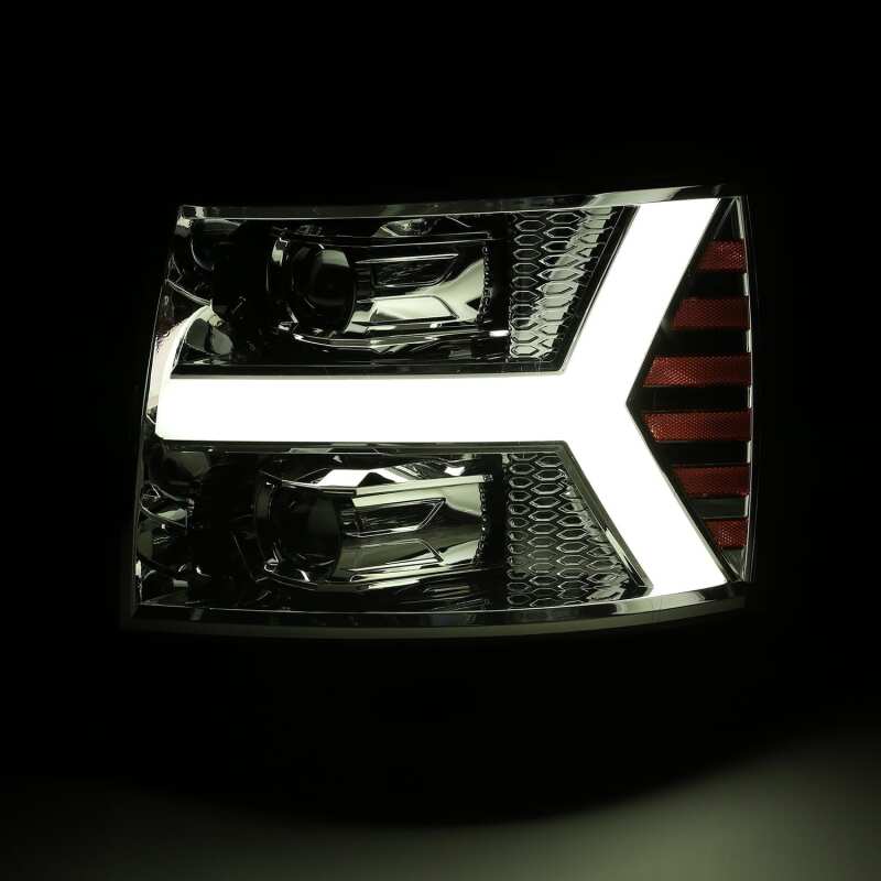 AlphaRex 07-13 Chevy 1500HD PRO-Series Proj Headlights Plank Style Chrome w/Activ Light/Seq Signal - 880204