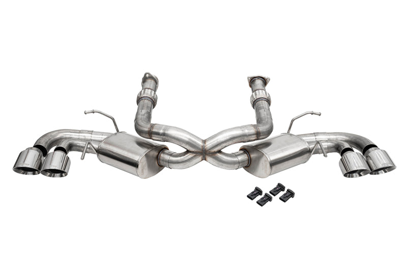 Corsa 2020-25 Corvette C8 3.0 in Cat-Back 4.5 in Pro-Series Tips - Polished - 21108