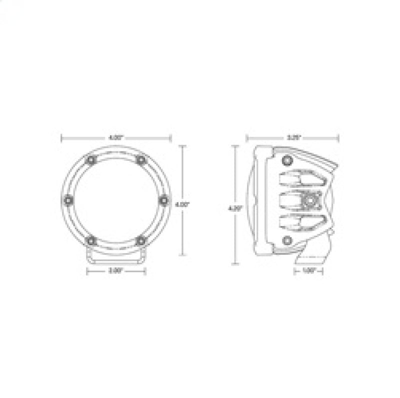 Rigid Industries 360-Series 4in Fog w/ Amber PRO Lens - White (Pair) - 36123