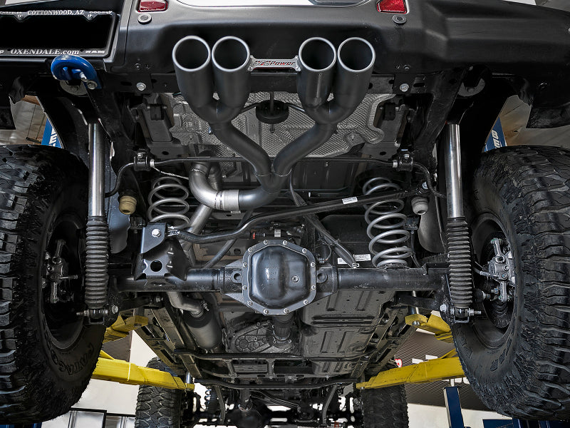aFe Rebel Series 2.5in. 304 SS C/B Exhaust System 2018 Jeep Wrangler (JL) V6-3.6L - Black Tip - 49-38071-B
