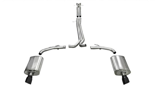 Corsa 2010-2019 Ford Taurus SHO 3.5L V6 Turbo Sport Cat-Back Exhaust w/ Dual 4in Black Tips - 14315BLK