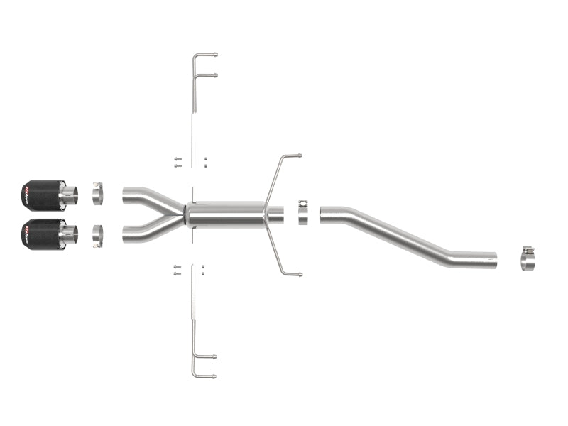 aFe Takeda 2.5in 304SS Axle-Back Exhaust System 17-19 Honda Civic Type R L4-2.0L (t) - 49-36626-C