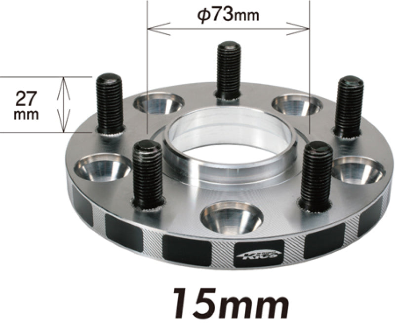 Project Kics 12X1.25 HUB56MM 5x114.3 Wide Tread Spacers - 15MM - W5115W356