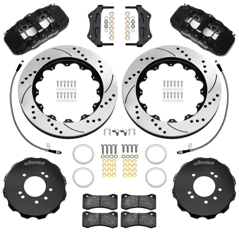 Wilwood 89-98 Nissan 240SX/89-94 Skyline/90-96 300ZX Aerolite 6R Fr BBK w/ 14in D/S Rotors - Black - 140-18251-D