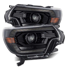 Load image into Gallery viewer, AlphaRex 12-15 Toyota Tacoma LUXX LED Projector Headlights Plank Style Alpha Black w/DRL - 880750
