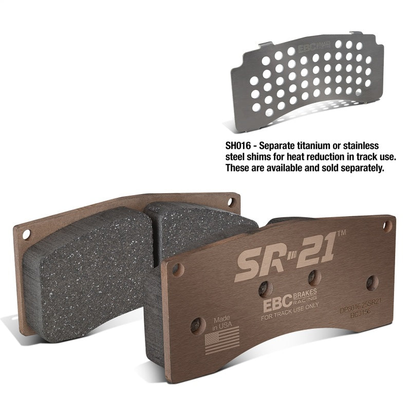 EBC Racing 19-22 Porsche 911 GT3 R (991/991.2/996/997) SR-21 Sintered Race Rear Brake Pads - DP8016.25SR21