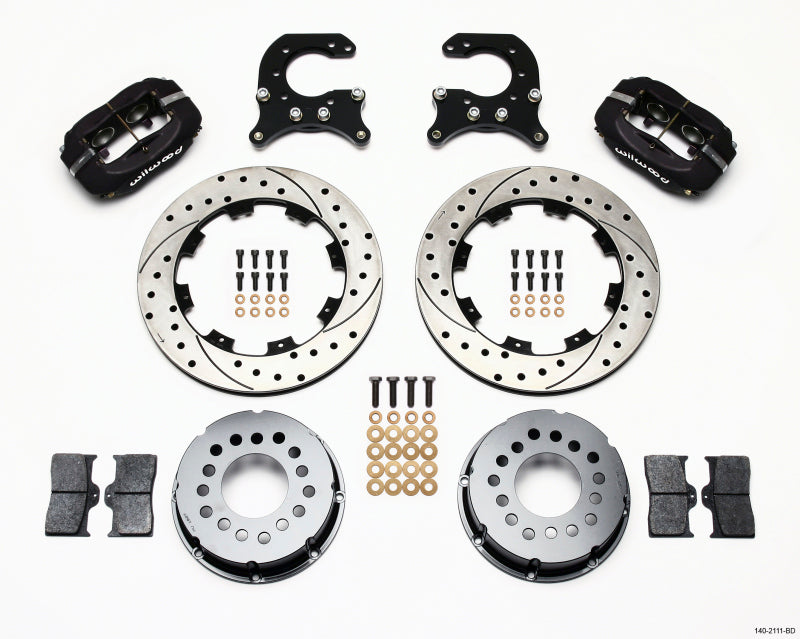 Wilwood Forged Dynalite P/S Rear Kit Drilled Rotor 58-64 Olds/Pontiac Ends - 140-2111-BD