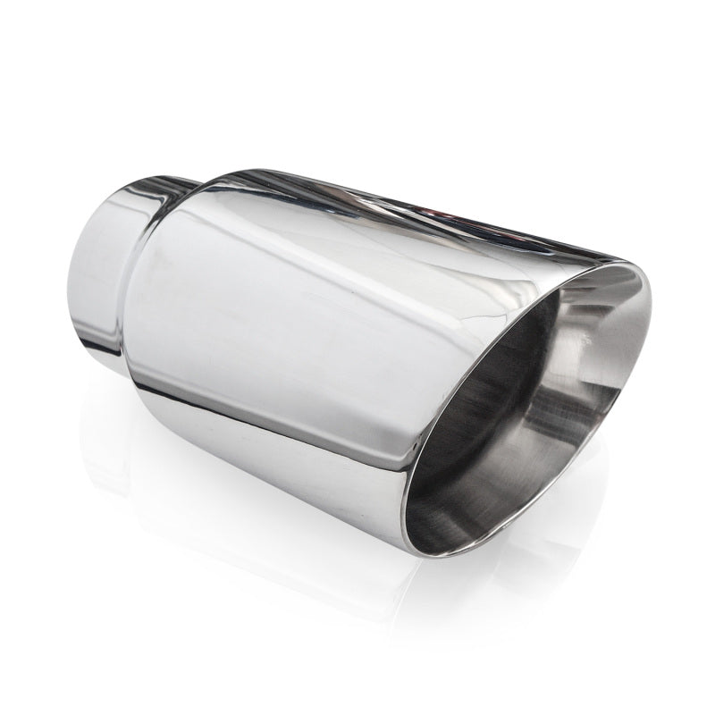 Stainless Works Conical Double Wall Slash Cut Exhaust Tip - 4in Body 3in Inlet - 799300
