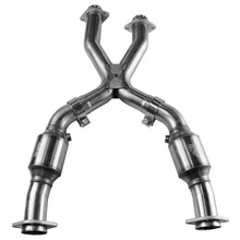 Load image into Gallery viewer, Kooks 99-04 Ford Mustang GT / Cobra 2 1/2in In x 2 1/2in OEM Out Cat SS X Pipe Kooks HDR Req - 11203240