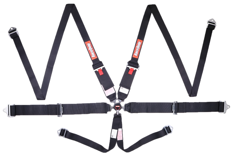 RaceQuip Black SFI CAMLOCK 6pt PU Lap HNR Seat Belt - 747007RQP