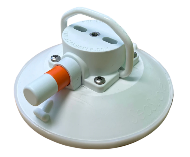 SeaSucker 6in. SeaSucker w/Flat-Top Stainless Steel D-Ring - White - VM1014W-6