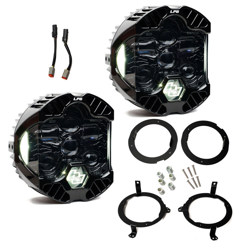 Baja Designs 18-25 Jeep Wrangler JL / 20-25 Gladiator JT DOT LP6 LED Headlight Kit - Clear/White - 448309