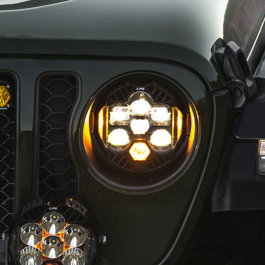 Baja Designs 18-25 Jeep Wrangler JL/20-25 Gladiator JT (w/Halogen) DOT LP6 LED Headlight Kit - Amber - 448312