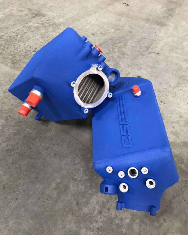 CSF 12-16 BMW M5 (F10) / 12-18 BMW M6 (F06/F12/F13) Twin Charge-Air-Cooler Set - Crinkle Blue - 8109CB