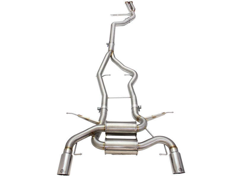 aFe MACHForce XP SS-304 Polish Tip 3.0in-2.5in Dia Cat Back Exhaust 11-13 BMW 335i (E90/E92) 3.0L - 49-36328-P