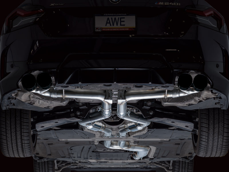 AWE Tuning 22-26 BMW M240i (G42) Track Edition Exhaust - Diamond Black Tips - 3020-43240