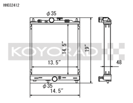 Koyo 03-07 Mitsubishi Evolution 7/8/9 Turbo (MT) Half-Size RACE  Radiator - HH032412